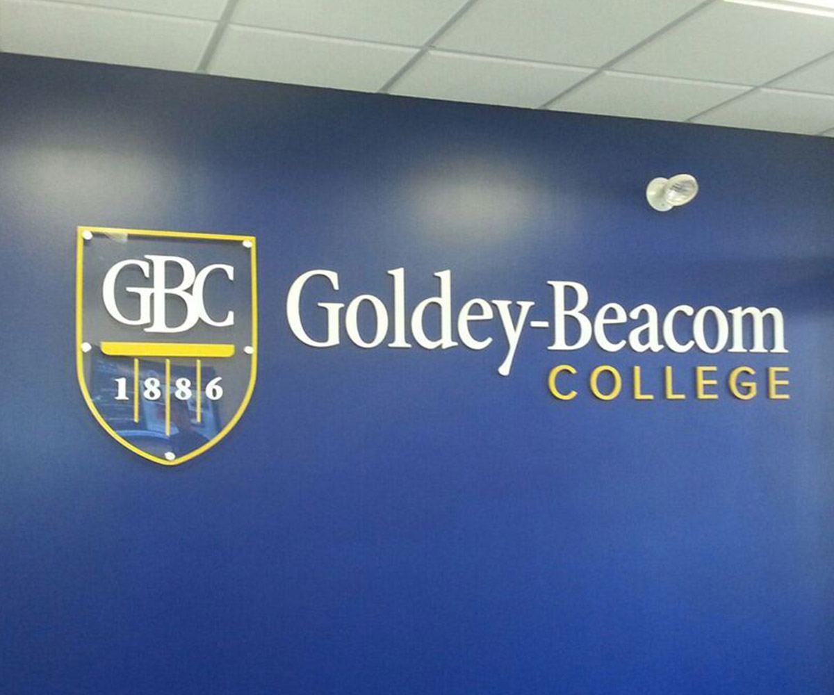 wall with logo of business and other Wall Graphics