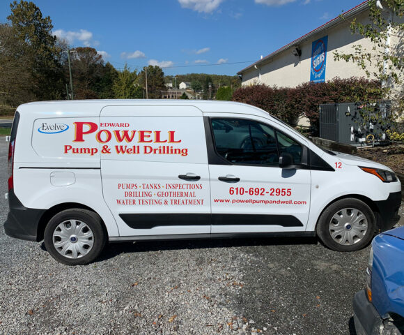 a van for Powell Pump & Well Drilling plus other Truck and Vehicle Vinyl Wraps in Sharpsville, Pennsylvania