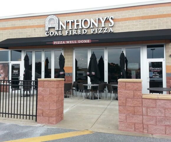 a building for Anthony's Coal Fired Pizza and other Commercial Canopies and Business Awning in West Middlesex, PA